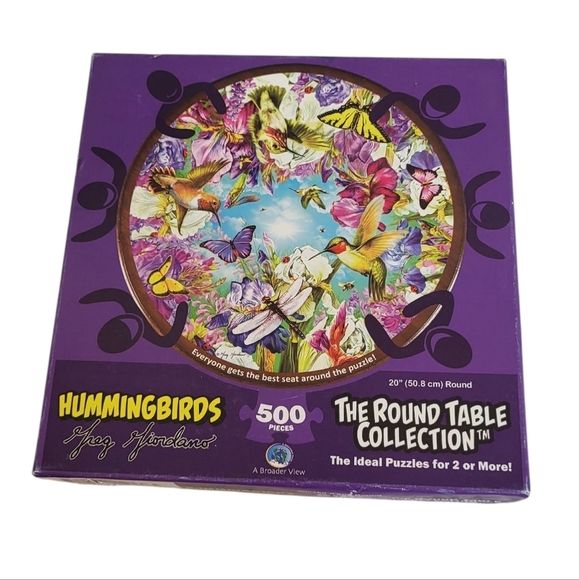 A Broader View Hummingbirds 500-Piece Round Table Puzzle - Picture 3 of 4